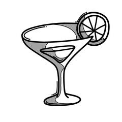 Cocktail doodle vector icon. Drawing sketch illustration hand drawn line eps10
