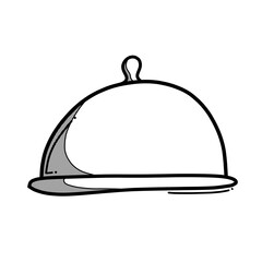 Food cover doodle vector icon. Drawing sketch illustration hand drawn line eps10