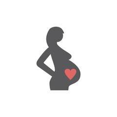 Pregnancy. Pregnant woman. Vector sign for web graphic