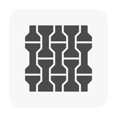 Concrete paver block pavement floor or brick vector icon. For landscape, outdoor, garden by paving on ground to create I dumble pattern. That sidewalk, road, patio, path, street or walkway.