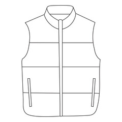 outline, sketch of men's fashionable vest