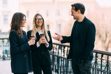 Happy business work team during break time in office