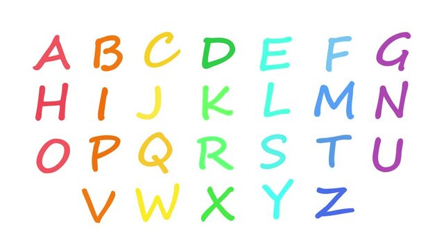 Animated alphabet. Learning letters. Motion design. Motion graphics. 4k video for your channel, website, video blog. Learning ABC cartoon. A bright stylish video with the English alphabet.