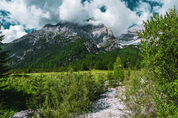 Obraz premium Panoramic view of the Sexten Dolomites, Italy.