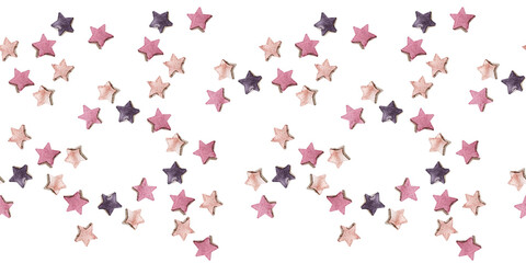 A set of watercolor seamless patterns with various women's accessories, shoes and bags