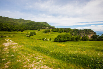 Spring landscape in Falgars D En Bas, La Garrotxa, Spain