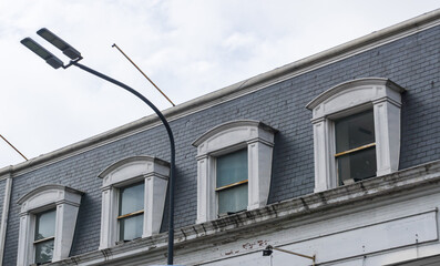 Old architecture facade, historic