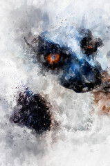 watercolor, Lemur