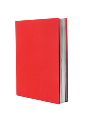 Book with red cover on white background