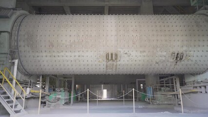 Ball mill in the mining industry. Ball mill at a cement plant.
