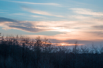 Fototapeta premium sky with temples and evening sun
