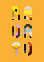 MADRID wallpaper - PRINT font collection - design alphabetical minimal art, modern bauhaus style for prints