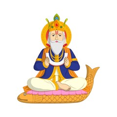 vector illustration for Lord Cheti Chand Jhulelal Jayanti, sindhi Hindu god.