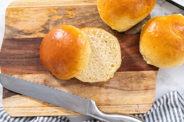 Baking brioche buns