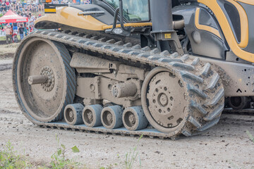 Obraz na płótnie Canvas Powerful agricultural crawler tractor on Bizon Track Show