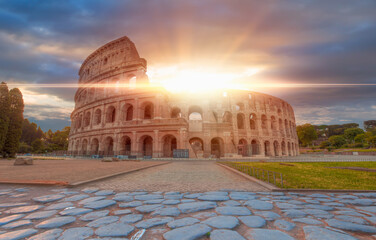 Naklejka na ściany i meble Colosseum in Rome. Colosseum is the most landmark in Rome.