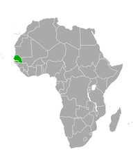 Karte von Senegal in Afrika