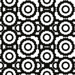 Gears same ornament. Monochrome color rounded shapes.