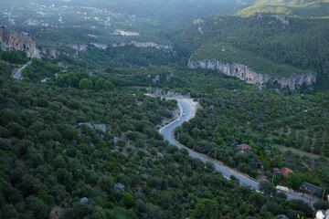 Fototapeta na wymiar Beautiful mountain landscape of Turkey, the road among the rocks