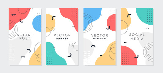 Trendy abstract universal template with colorful concept. Able to use for social media posts, stories, mobile apps, banners design, web or internet ads.	