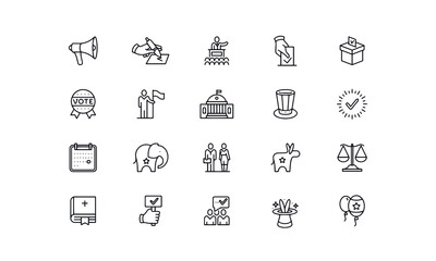 Vote Editable Stroke Icons.vector design 