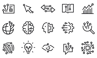 AI and Technology Icons. vector design 