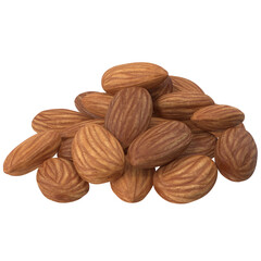 Almonds isolated on white background