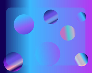 Abstract background with dynamic spheres. Purple, blue, pink bubbles, balls. glass effect.Modern trendy banner design.Wavy geometric background. Trendy gradient shapes composition