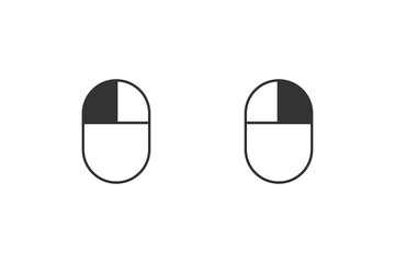 Mouse buttons click icons. Left and right click, vector - obrazy, fototapety, plakaty