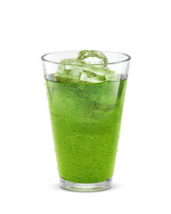 グラス 青汁 抹茶 飲み物 氷 イラスト リアル 汗
