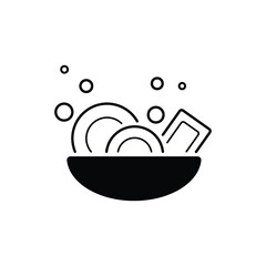 washing dishes flat icon