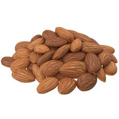 Almond isolated. Nuts on white background.
