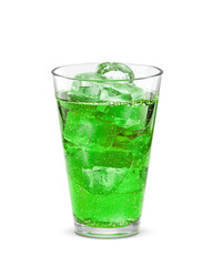 グラス メロンソーダ 飲み物 氷 イラスト リアル 