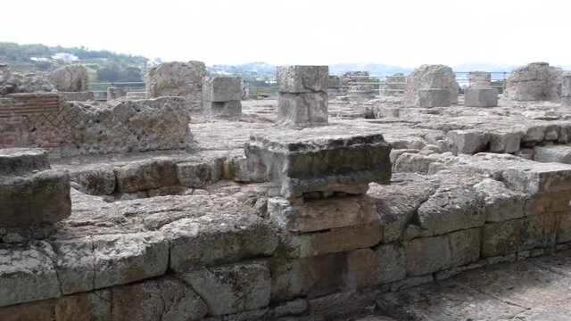 
Ancient roman Temple of Jupiter in the archeological site of Cuma, Campania, Italy