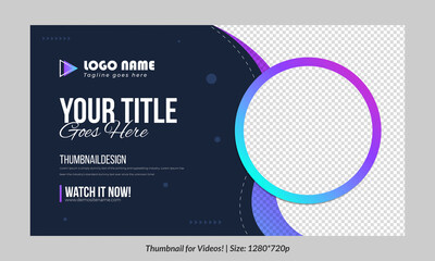 Editable thumbnail template for videos and all social platforms. Premium thumbnail for videos editable Premium Vector, customizable thumbnails. Fully customizable thumbnails template for any videos.