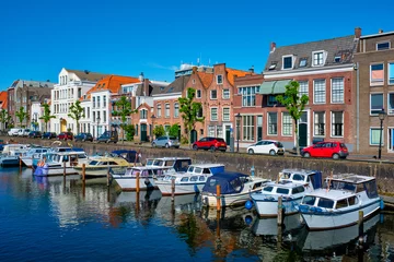 Fotobehang Uitzicht op de haven van Delfshaven. Rotterdam, Nederland © Dmitry Rukhlenko