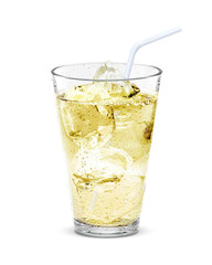 グラス ジンジャエール 飲み物 氷 イラスト リアル ストロー