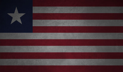 Grunge painted Liberia flag