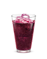 グラス ぶどうソーダ 飲み物 氷 イラスト リアル 汗 