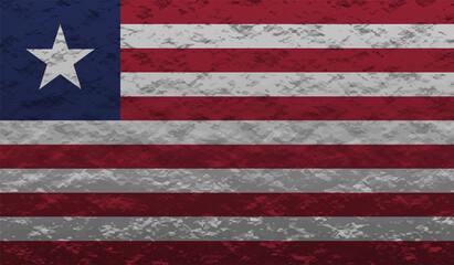 Grunge painted Liberia flag