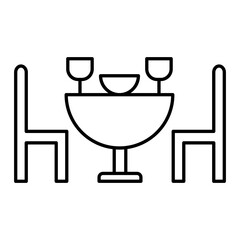 Vector Kitchen Table Outline Icon Design