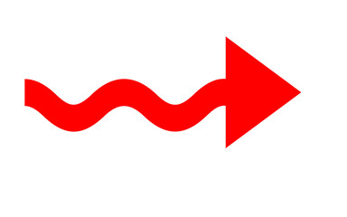 Red arrow icon, Red colour arrow indicator 