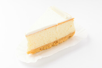 Cheesecake on a white background