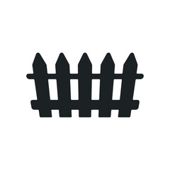 Fence icon flat. Grey symbol illustration isolated on white background