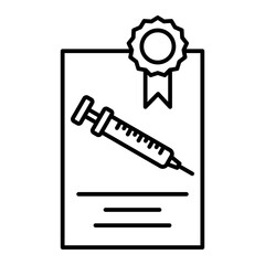 Vector Vaccination Certificate Outline Icon Design