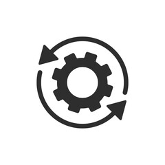 Continuous development. Simple icon in black and white