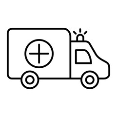Vector Ambulance Outline Icon Design