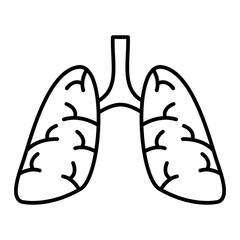 Vector Lungs Outline Icon Design