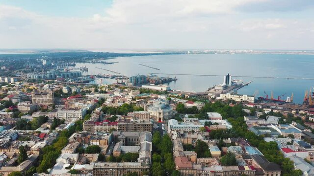 Aerial footage of the old City and port