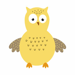Funny owl for kids in doodle style.